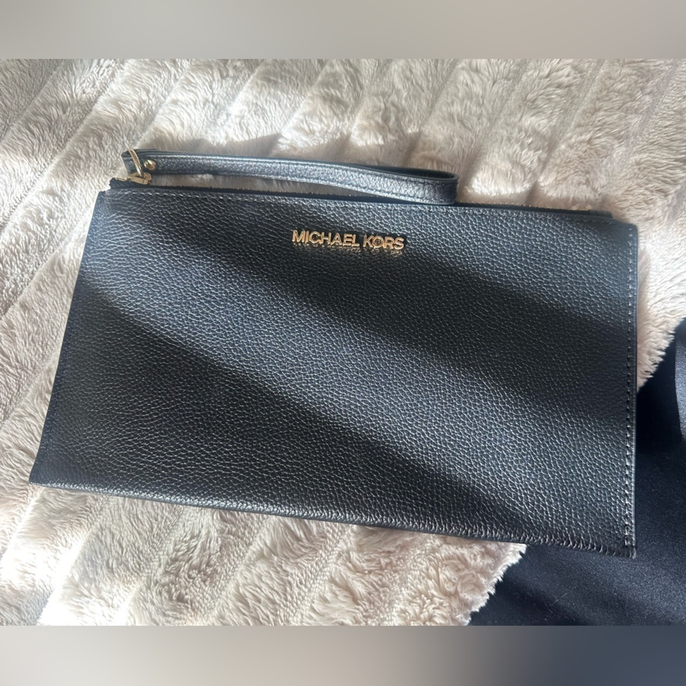 Michael Kors Black Leather Clutch
